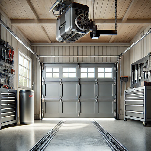 Energy-efficient garage door opener installed in San Antonio garage