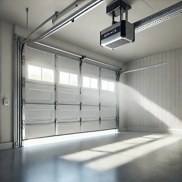 Ceiling-mounted garage door opener in a modern San Antonio home